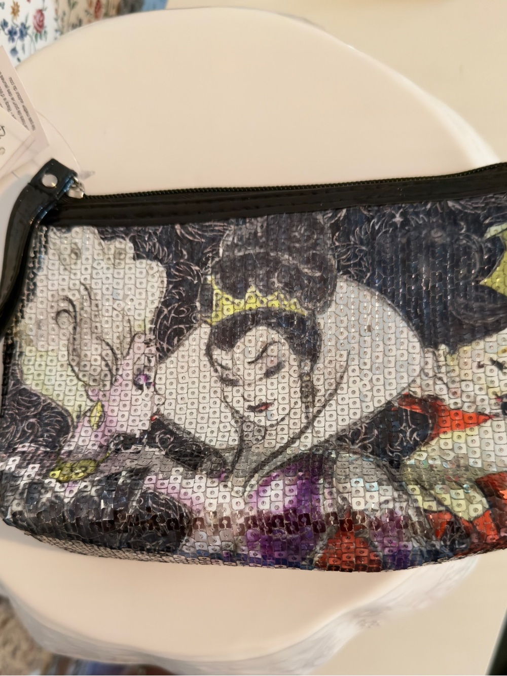 Sequined Disney Evil Queens Black Character Bag